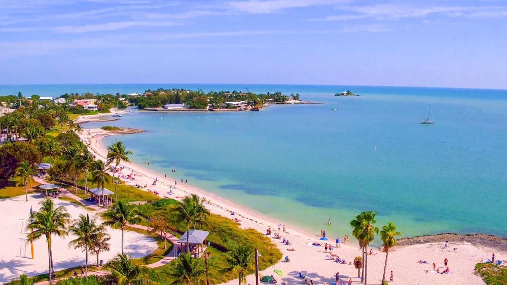 Pristine turquoise water and white sand at Sombrero Beach Marathon FL best beach